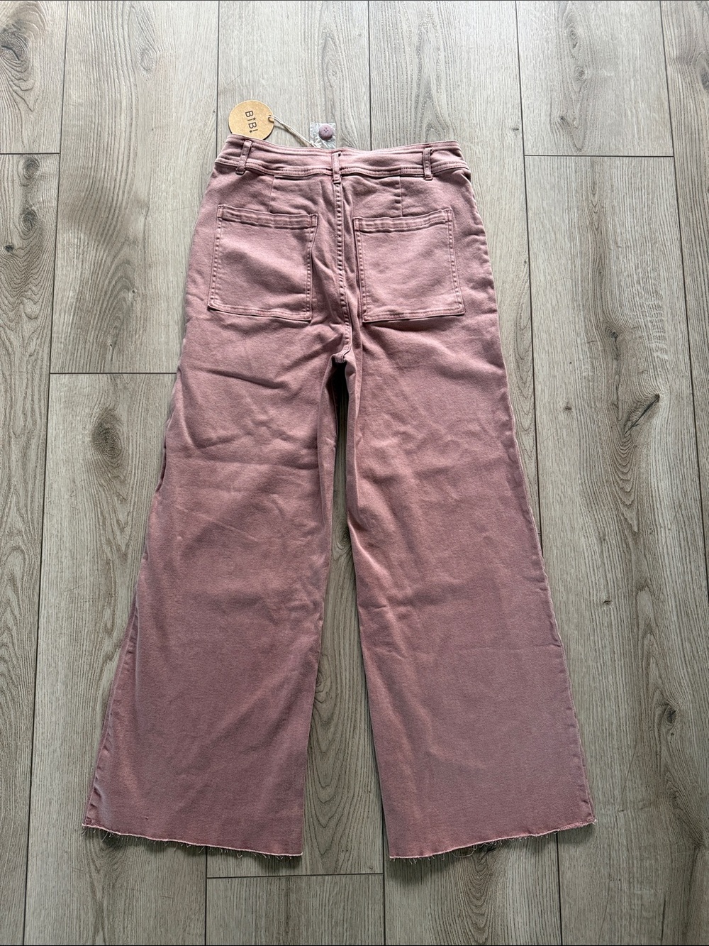 Bibi Wide Leg High Waisted Jeans NWT Washed Pink color Women’s Large Fall